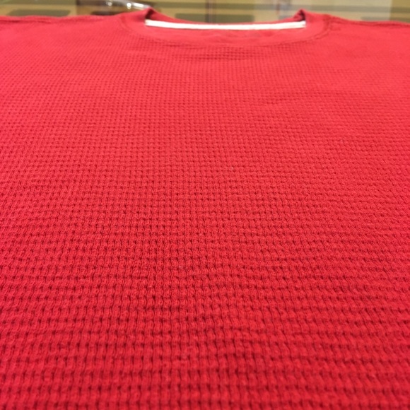 Faded Glory Thermal Long Sleeve Shirt Red - Picture 3 of 4